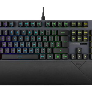 ASUS ROG Strix Scope II Full-Size Gaming Keyboard Dampening Foam Pre-lubed NX Snow Switches PBT Keycaps multi-function controls hotkeys for Xbox Game Bar and recording RGB-Black UK Layout
