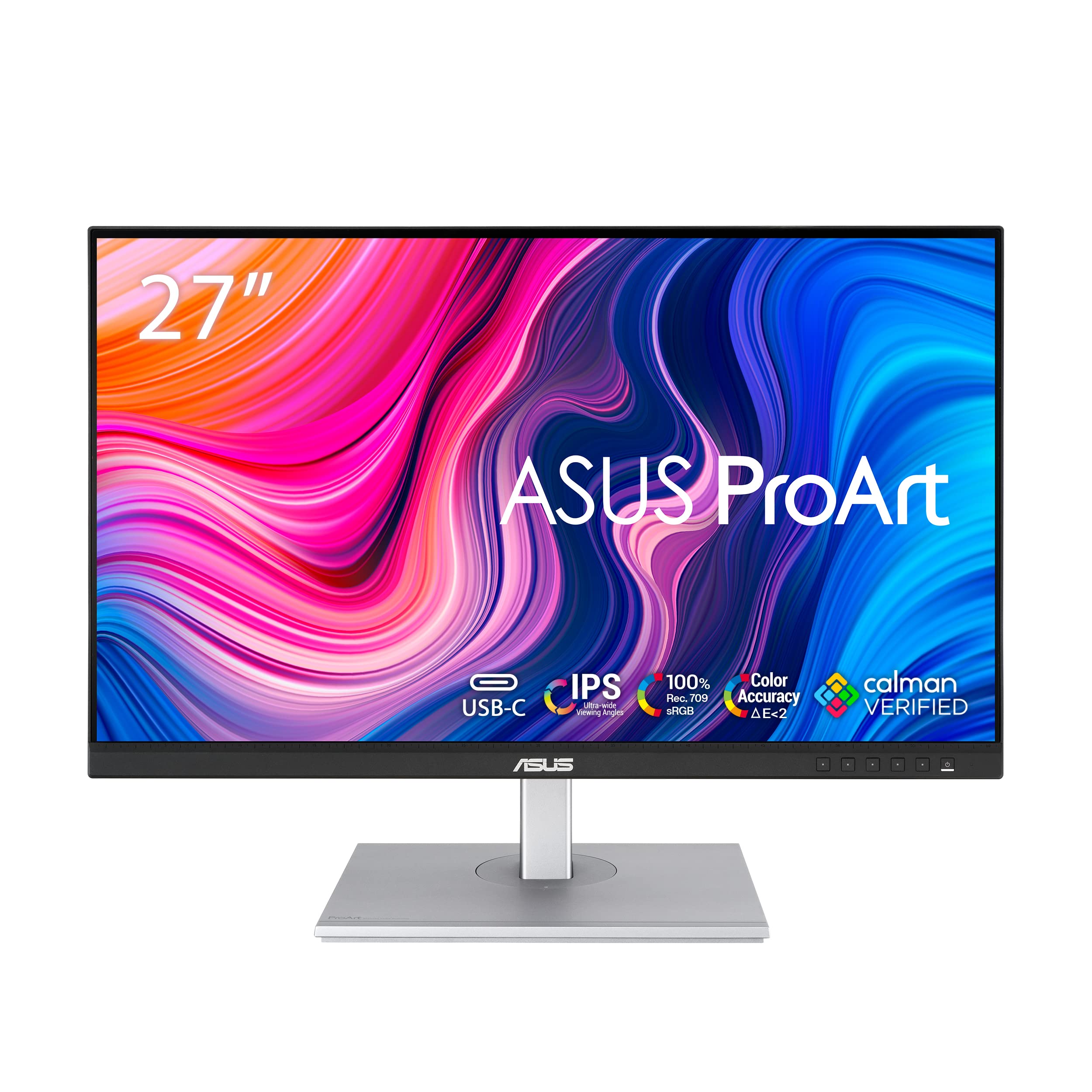 ASUS ProArt Display PA278CV Professional Monitor 27-inch IPS WQHD (2560 x 1440) 100 sRGB Rec 709 Calman Verified USB-C DisplayPort Daisy-chaining Preset Palette