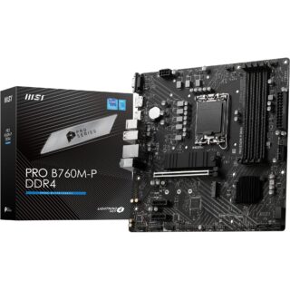 MSI PRO B760M-P DDR4 Motherboard Micro-ATX - Supports Intel 12th & 13th Gen Core Processors LGA 1700 Memory Boost 4800+MHz/OC PCIe 40 x16 Slot M2 Gen4 Slots various