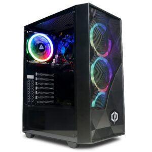 CyberPowerPC Regiment Gaming PC - AMD Ryzen 5 4600G with Radeon Graphics 8GB RAM 500GB NVMe SSD 450W 80+ PSU Wi-Fi Windows 11 Eurus RGB
