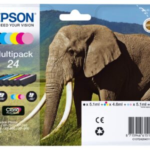 Epson 24 Elephant Genuine Multipack 6-colours Claria Photo HD Ink Cartridges