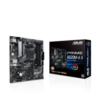 ASUS Prime A520M-A II/CSM AMD AM4(3rd Gen Ryzen) microATX Commercial Motherboard(ECC MemoryM2 Support1Gb Ethernet DP/HDMI 21/D-Sub 4K@60HZ USB32 Gen1Type-A ARGBheader with AURAsync)