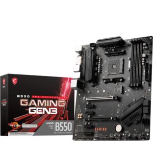 MSI B550 GAMING GEN3 Motherboard ATX AM4 - AMD Ryzen 5000 Ready DDR4 Boost 4400+MHz/OC PCIe 30 x16 Slots 1 x M2 Slot 1G LAN
