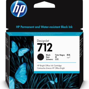 HP 712 3ED71A Black 80-ml Genuine Ink Cartridge high capacity with Original for DesignJet T650 T630 T250 T230 & Studio Large Format Plotter Printers and 713 Printhead
