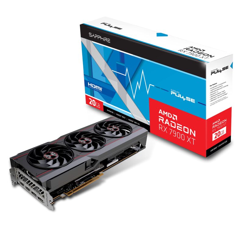 Sapphire 11323-02-20G Pulse AMD Radeon RX 7900 XT Gaming Graphics Card with 20GB GDDR6 RDNA 3, photo 1 of 1
