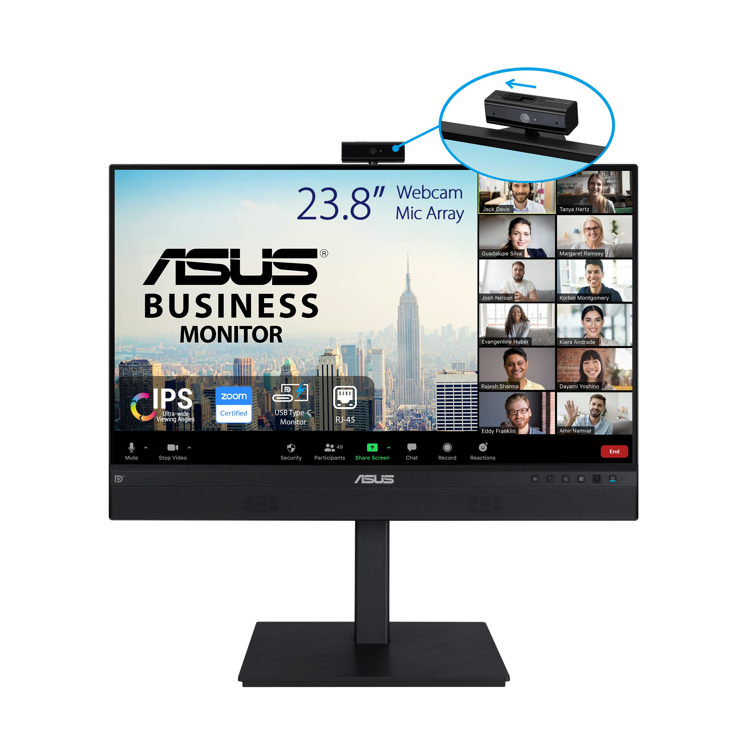 ASUS BE24ECSNK Video Conferencing Monitoreight Adjustable