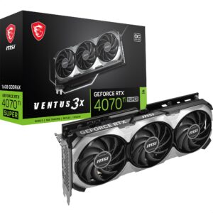 MSI GeForce RTX 4070 Ti SUPER 16G VENTUS 3X OC Graphics Card - 16GB GDDR6X 2655 MHz PCI Express Gen 4 256-bit DP v14a HDMI 21a (Supports 4K & 8K HDR)