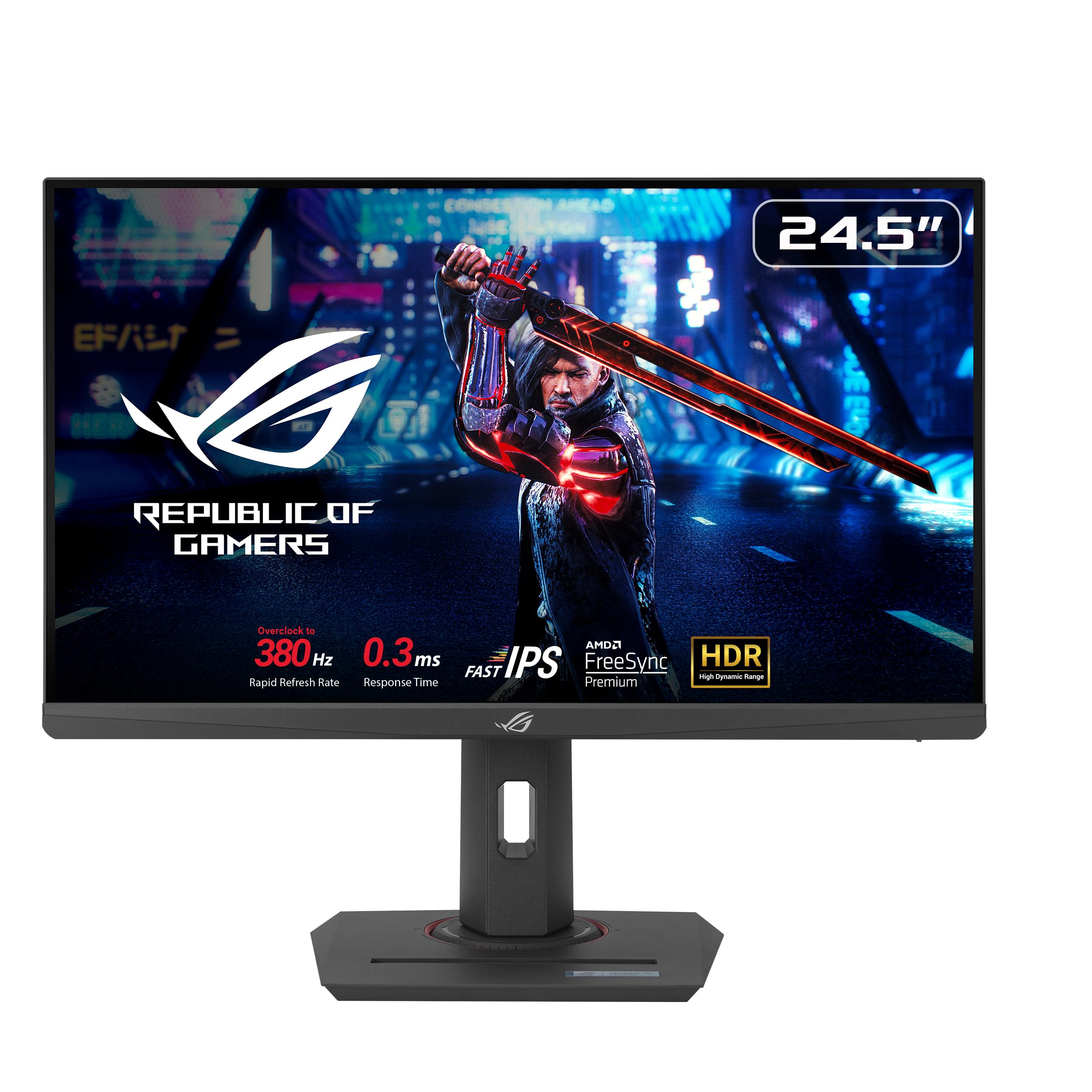 ASUS ROG Strix XG259QNS Gaming Monitor for eSports 25" (245) FHD (1920x1080) Frequency 380 Hz (OC) Fast IPS Response Time 1 ms (GTG) HDR DisplayWidget Center Black
