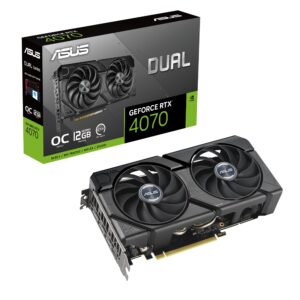 ASUS GeForce RTX 4070 12G DUAL EVO OC Gaming Graphics Card - 2550MHz Boost Clock GDDR6X PCIe Gen 4 DLSS 3 HDMI 21a x DisplayPort 14a (Supports 4K & 8K HDR)