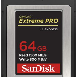 SanDisk Extreme PRO 64GB CF Express Card Type B up to 1500MB/s for RAW 4K video