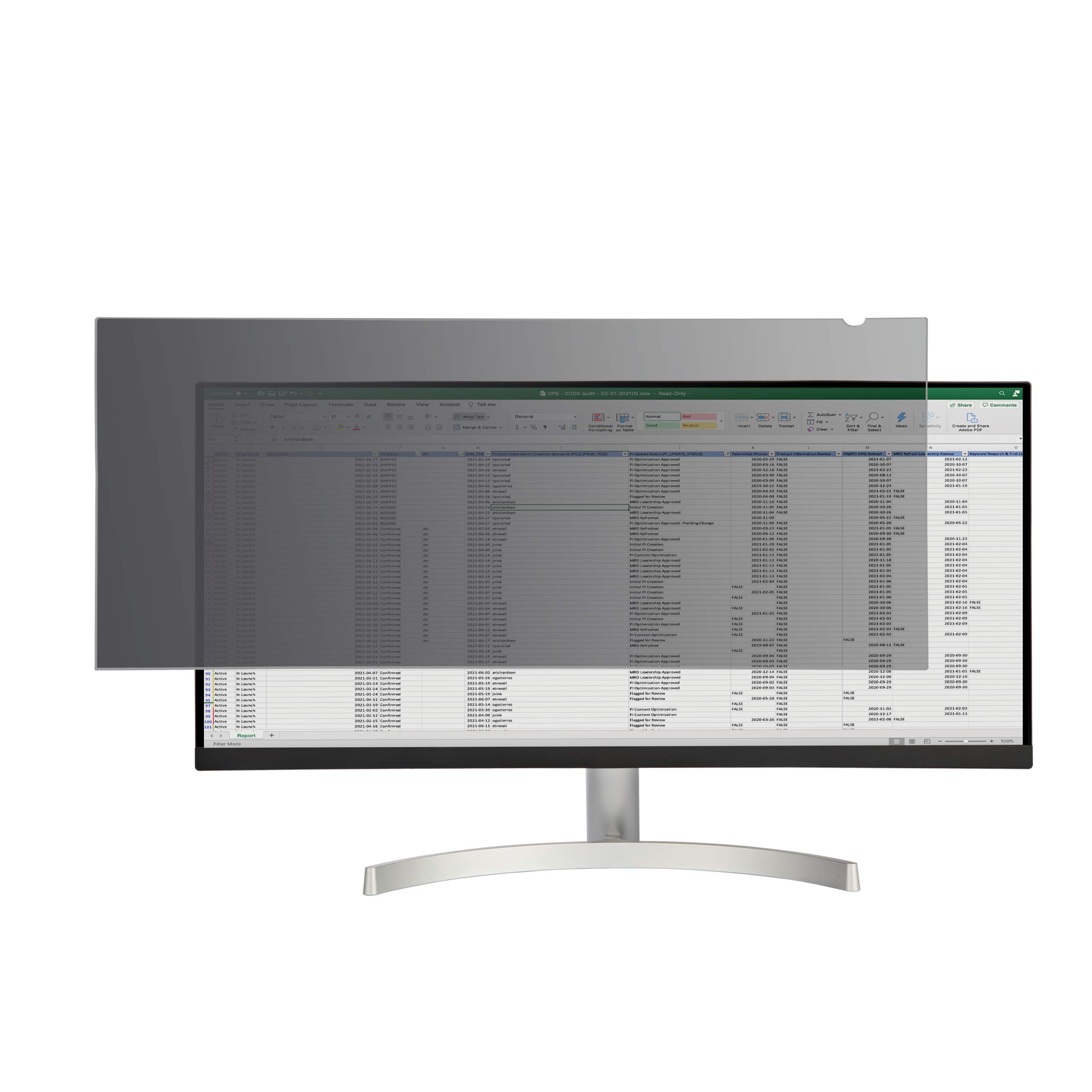 StarTechcom Monitor Privacy Screen for 34 inch Ultrawide Display - 21:9 Widescreen Computer Security Filter Blue Light Reducing Protector Matte/Glossy +/-30 Degree (PRIVSCNMON34W)
