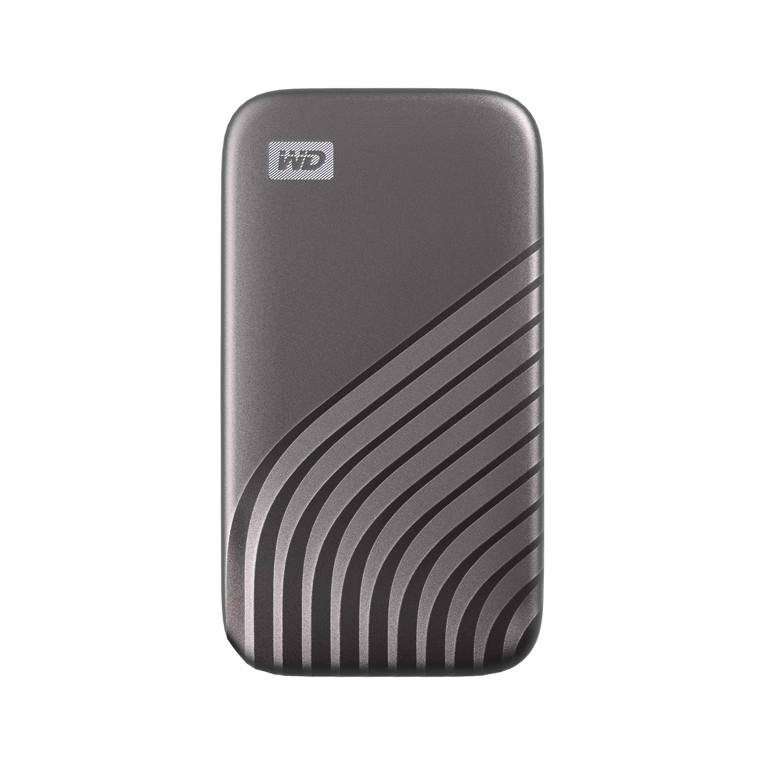 Western Digital 1TB My Passport Portable SSD External NVMe Solid State Drive USB-C up to 1050 MB/s Works with PC Xbox and Playstation 2-meters drop resistance Space Grey