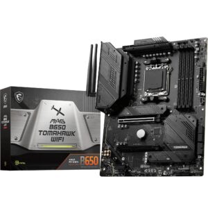 MSI MAG B650 TOMAHAWK WIFI Motherboard ATX - Supports AMD Ryzen 9000 Series Processors AM5 14 Duet Rail 80A VRM DDR5 Memory Boost 6400+MHz/OC 2 x PCIe 40 x16 3 M2 Gen4 Wi-Fi 6E