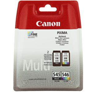 Canon PG-545 + CL-546 BK/C/M/Y Genuine Ink Cartridge Plastic Multipack - PIXMA Printer Compatible