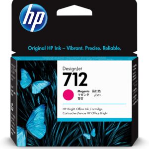 HP 712 3ED68A Magenta 29-ml Genuine Ink Cartridge with Original for DesignJet T650 T630 T250 T230 & Studio Large Format Plotter Printers and 713 Printhead
