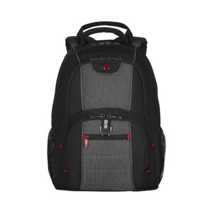 Wenger Pillar 600633 16 Inch Laptop Backpack Triple Protect Compartment with Case-Stabilizing Platform 25 Litre Capacity Work School Travel Commuting Black/Grey x 38 48 cm