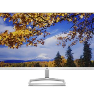 HP M27f Ultraslim Monitor 27 Inch Full HD 1080p 75hz Refresh Rate 2 x HDMI 1 VGA Blue Light Filter Anti Glare Tilt Adjutsment Flicker Free 178 Degree Ultra Wide Viewing Angle Silver & Black