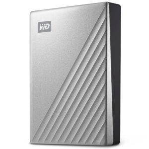 Western Digital 5TB My Passport Ultra for Mac portable external hard drive USB-C Compatible storage software with defense against ransomware backup and password protection Silver