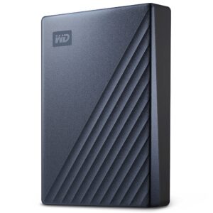 Western Digital 5TB My Passport Ultra portable external storage hard drive software with defense against ransomware backup and password protection Works PC Xbox SX PS5 PS4 Midnight Blue