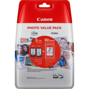Canon 8286B006/PG-545CL546 Printhead cartridge multi pack black + color Photopaper 10x15cm 50 sheet 2x600 pages ISO/IEC 24711 28ml Pack2 for Pixma MG 2450