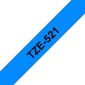 Brother TZE-521 DirectLabel black on blue Laminat 9mm x 8m for P-Touch TZ 35-18mm/6-12mm/6-18mm/6-24mm/6-36mm