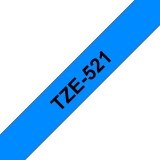 Brother TZE-521 DirectLabel black on blue Laminat 9mm x 8m for P-Touch TZ 35-18mm/6-12mm/6-18mm/6-24mm/6-36mm