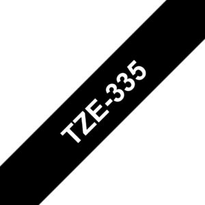 Brother TZE-335 DirectLabel white on black Laminat 12mm x 8m for P-Touch TZ 35-18mm/6-12mm/6-18mm/6-24mm/6-36mm