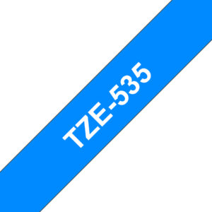 Brother TZE-535 DirectLabel white on blue Laminat 12mm x 8m for P-Touch TZ 35-18mm/6-12mm/6-18mm/6-24mm/6-36mm