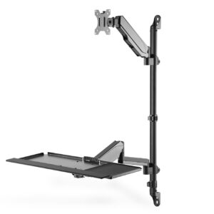 DIGITUS Flexibler Steh-Sitz-Platz Arbeitsplatz zur Wandmontage