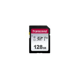 Transcend 128GB SDXC 300S Memory Card UHS- I C10 U3 V30 4K Full HD Up to 95/40 MB/s (Ideal for Digital Cameras) TS128GSDC300S