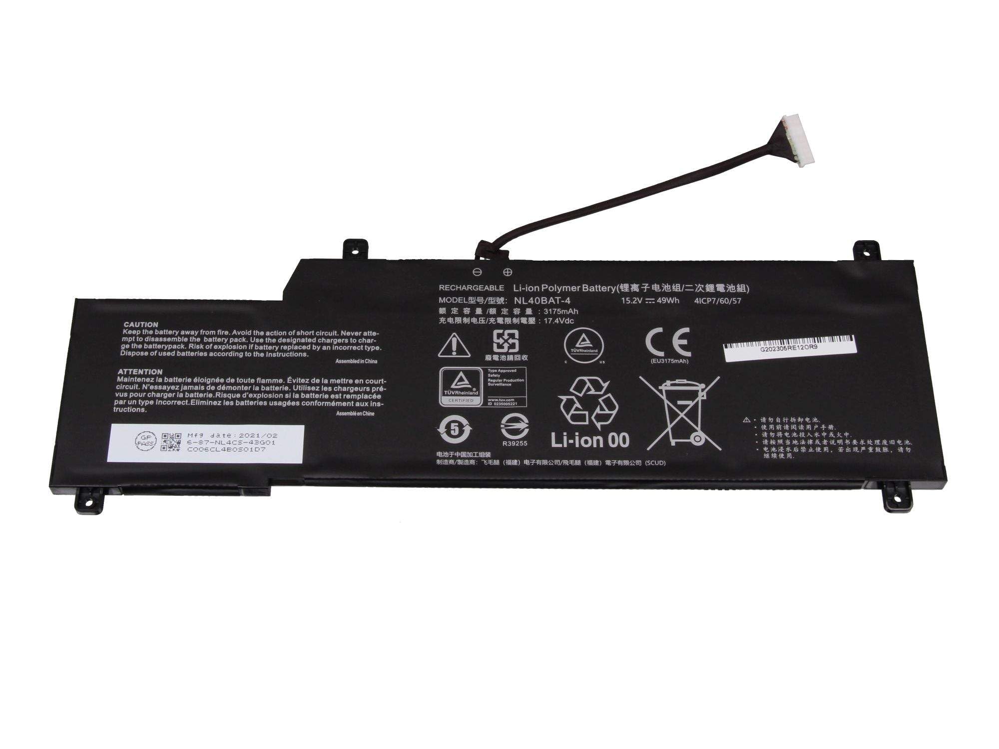 NB MOBILE 1517(RV2) 1717(RV2) Batterie 49Wh