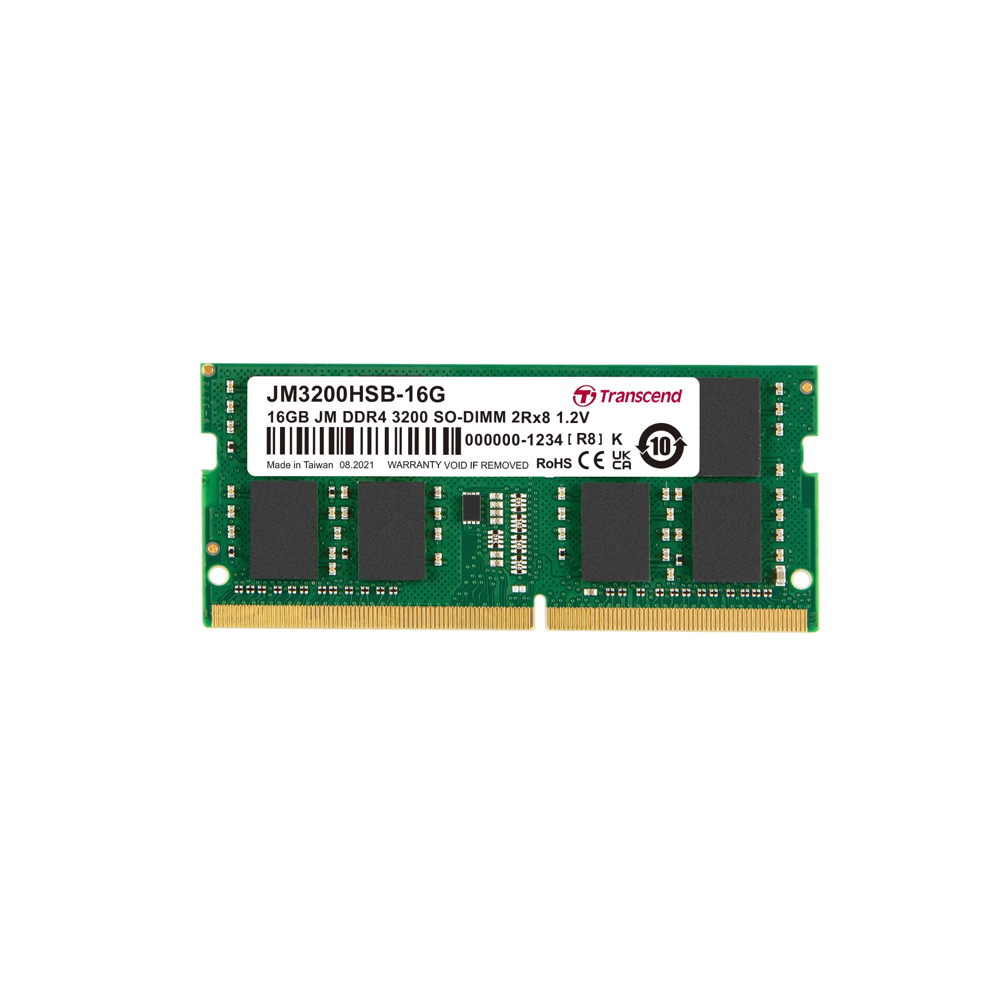 Transcend SO-DIMM3200 16GB DDR4 Memory Module (RAM)