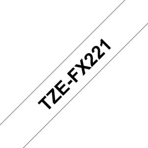 Brother TZE-FX221 DirectLabel black on white Laminat 9mm x 8m for P-Touch TZ 35-18mm/6-12mm/6-18mm/6-24mm/6-36mm