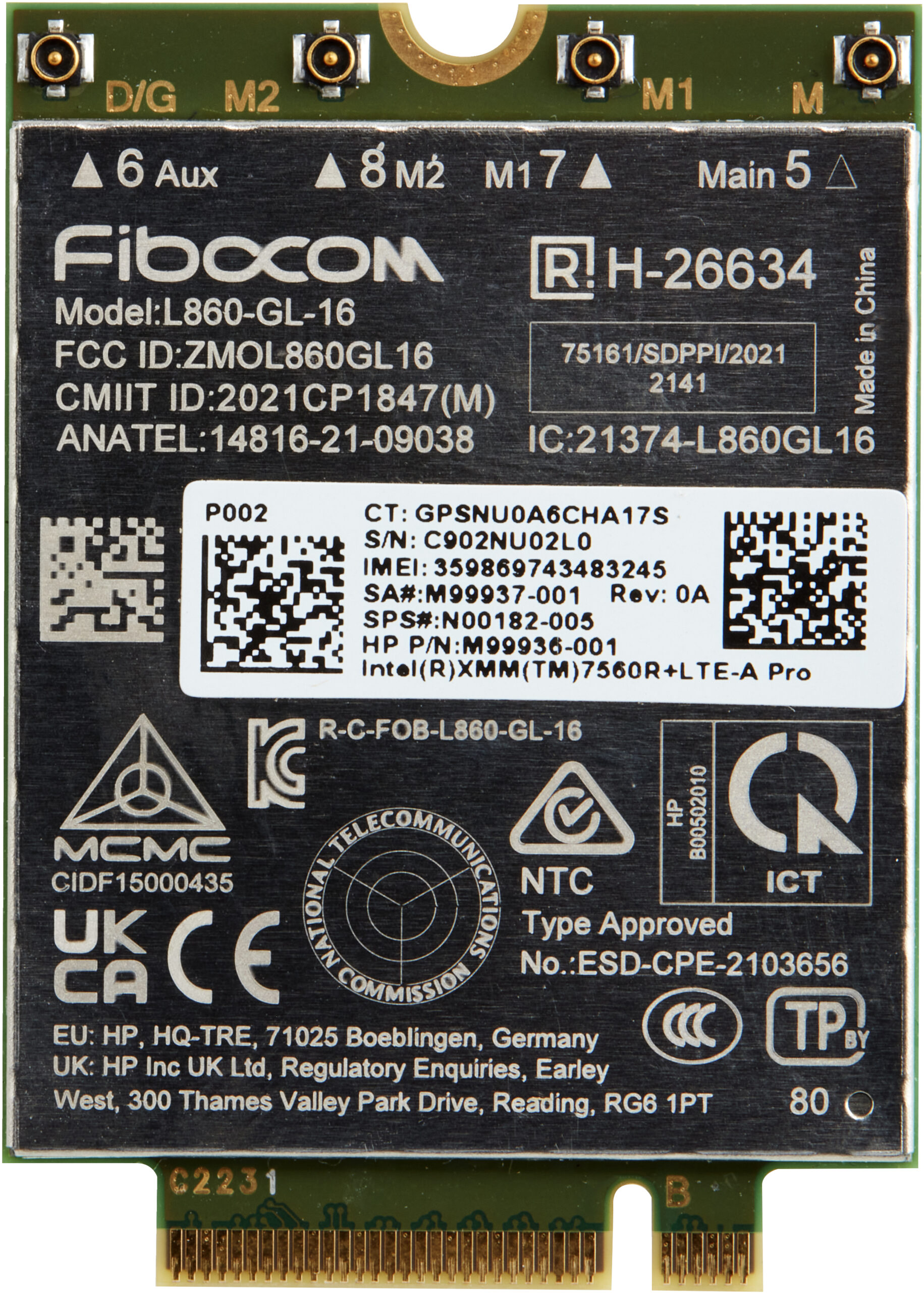 XMM 7560 R 4G LTE-Advance WWAN