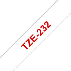 Brother TZE-232 DirectLabel red on white Laminat 12mm x 8m for P-Touch TZ 35-18mm/6-12mm/6-18mm/6-24mm/6-36mm