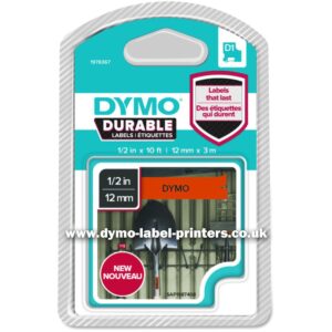 Dymo 1978367 DirectLabel-etikettes black on orange Vinyl 12mm x 55mm for D1 6-12mm/19mm/24mm/9-12mm/9-19mm