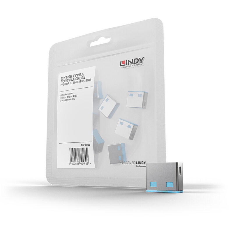 Lindy 10 USB Port Locks BLUE no Key, photo 1 of 1