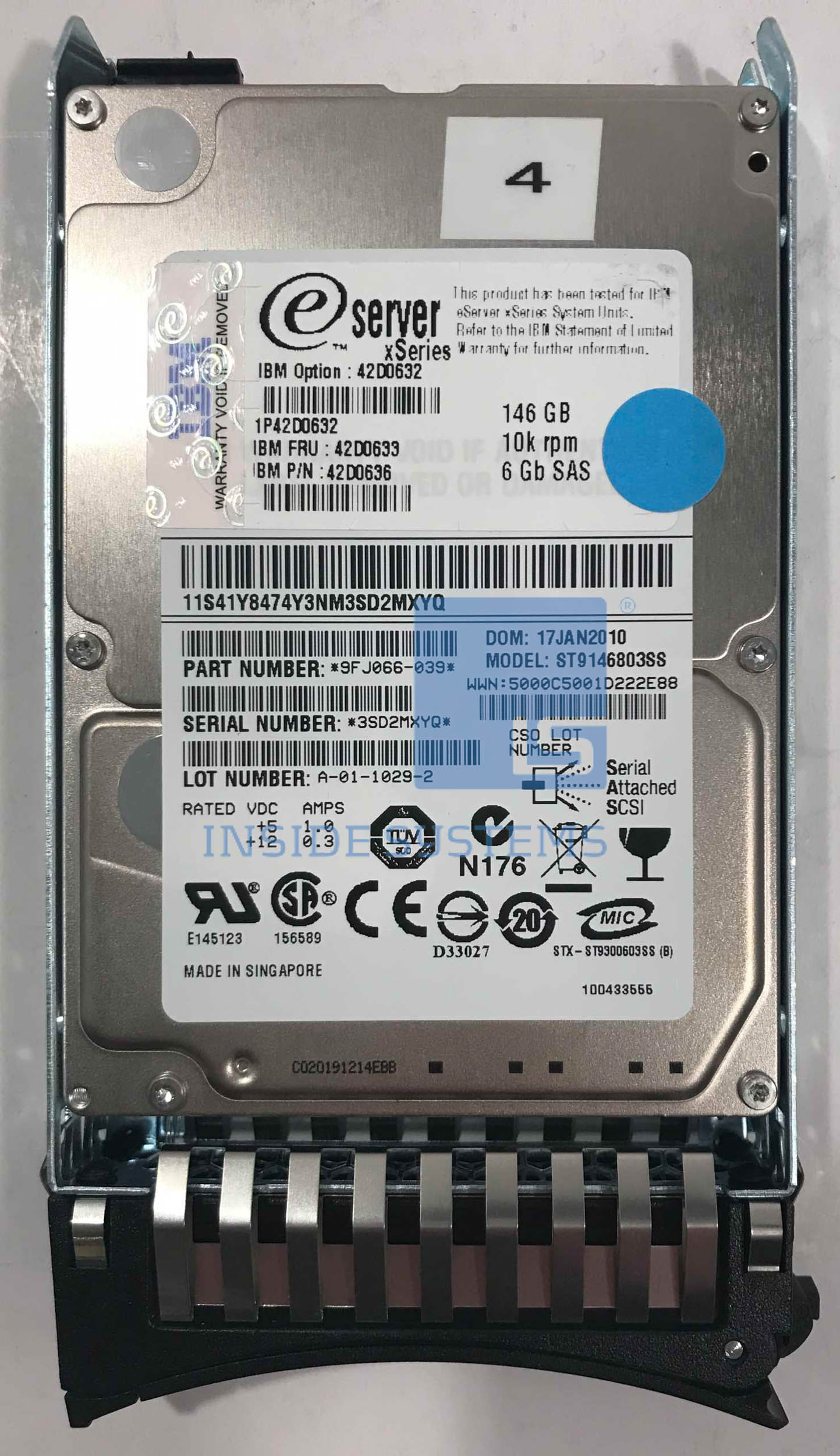 IBM HDD 146GB 10K 25 SAS FOR STORWIZE
