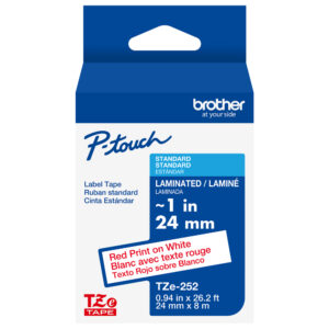 Brother TZE-252 DirectLabel red on white Laminat 24mm x 8m for P-Touch TZ 35-24mm/HSE/36mm/6-24mm/6-36mm