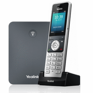 Yealink W76P High-performance DECT IP Phone System Bundle with User-Centric Design and 24 Inch Colour Screen (Includes 1 x W56H Handset & W70B Base Station)  Black/Silver