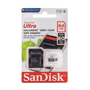 64GB SANDISK ULTRA MICROSDXC  64GB microSD class 10 Ultra Light  SD Adapter